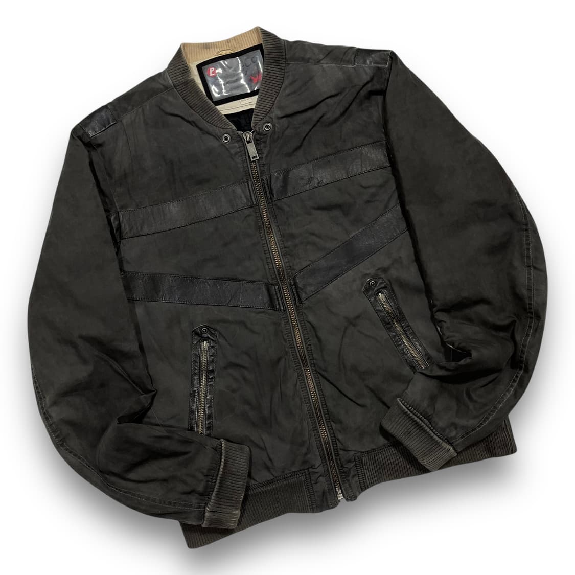 디젤 램 레더 다잉 락스모드 웨이브 봄버 자켓 상품이미지1