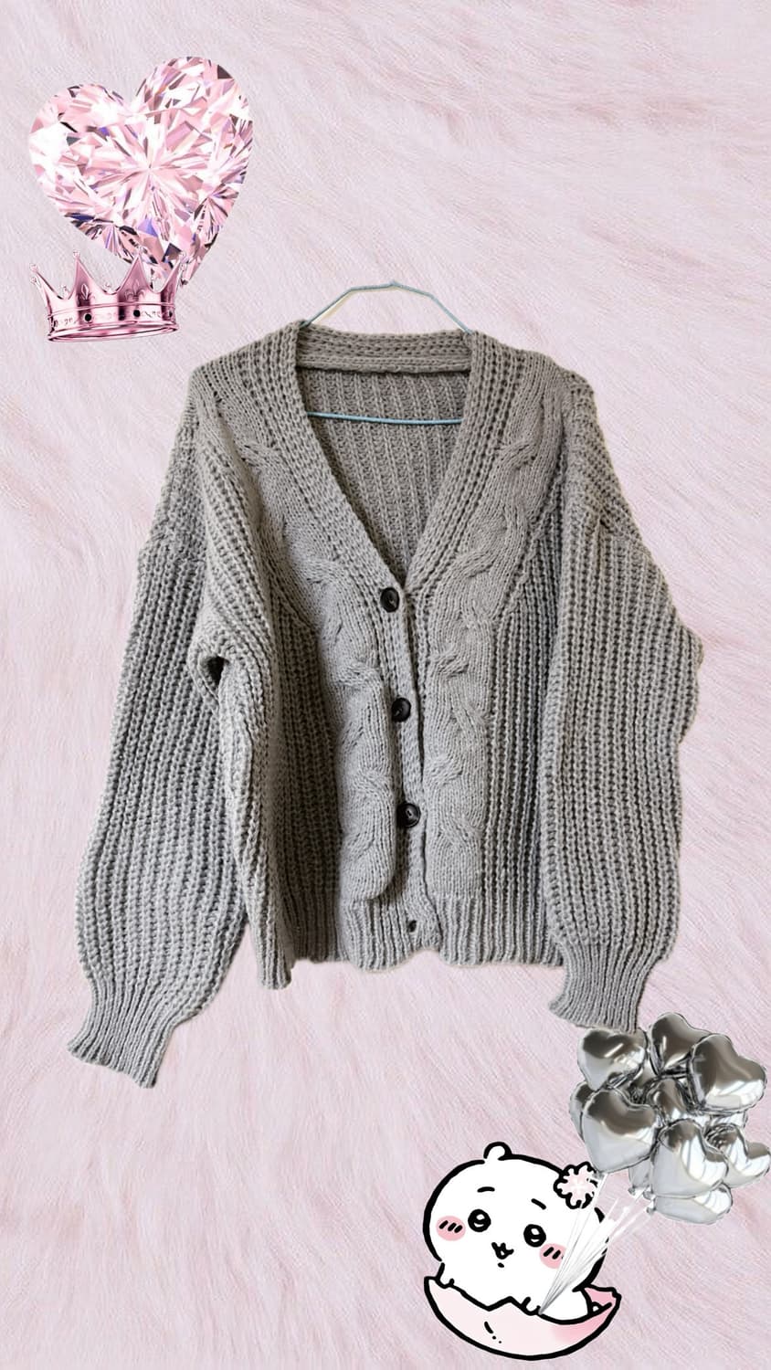 [새상품] 그레이 니트 가디건 상품이미지1