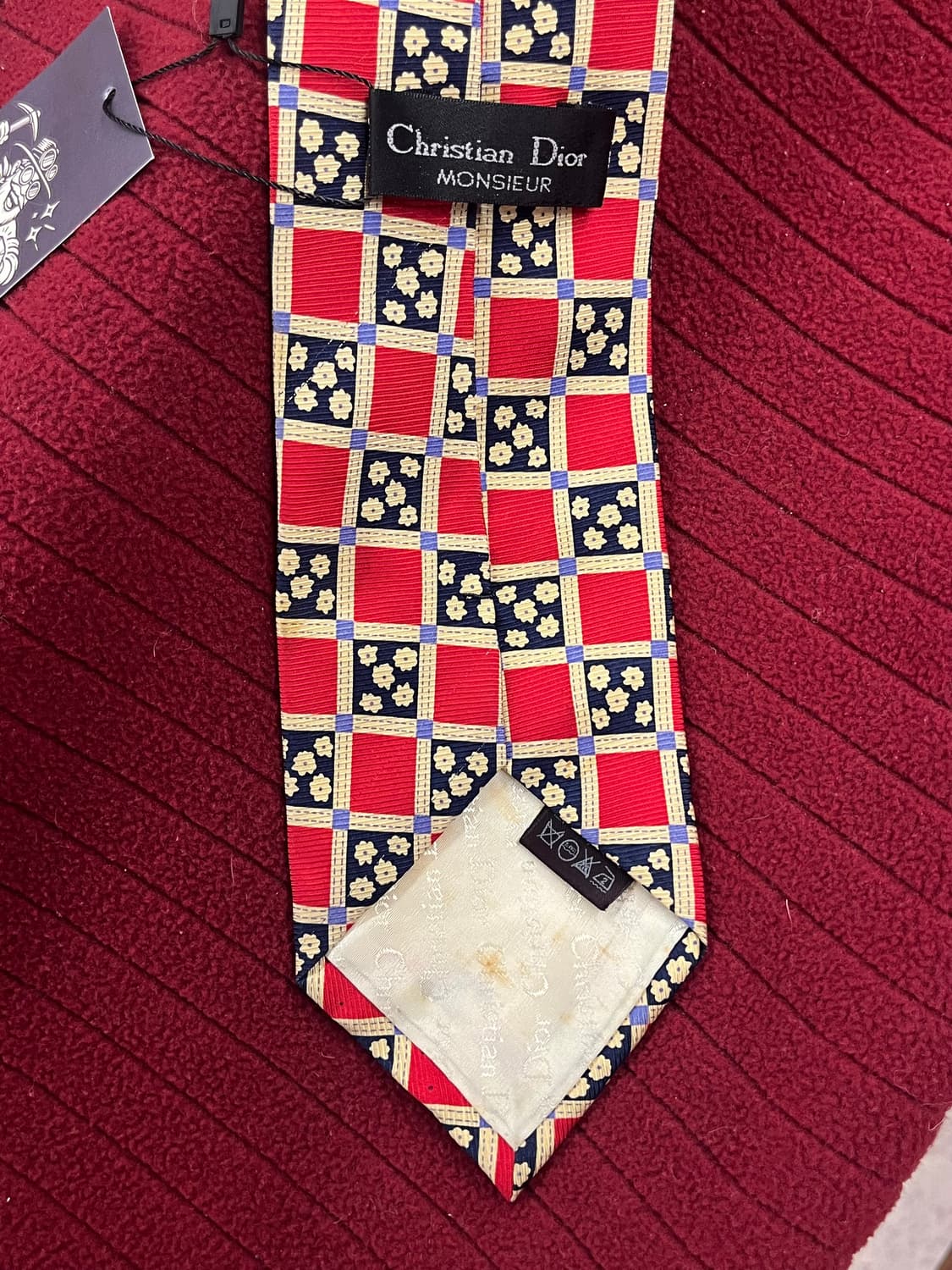 디올 패턴 넥타이 레드 #csz2552 상품이미지3