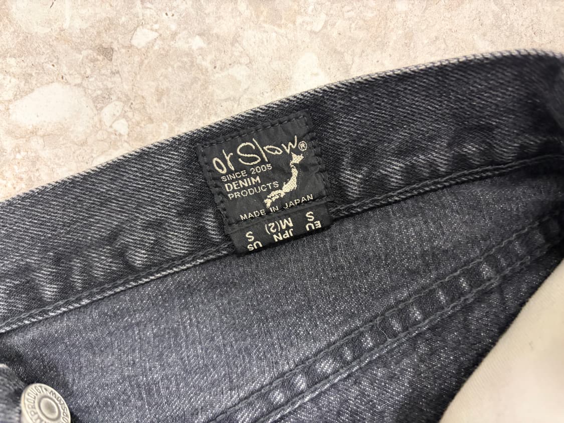 오어슬로우 스탠다드 핏 블랙 데님 팬츠 상품이미지5