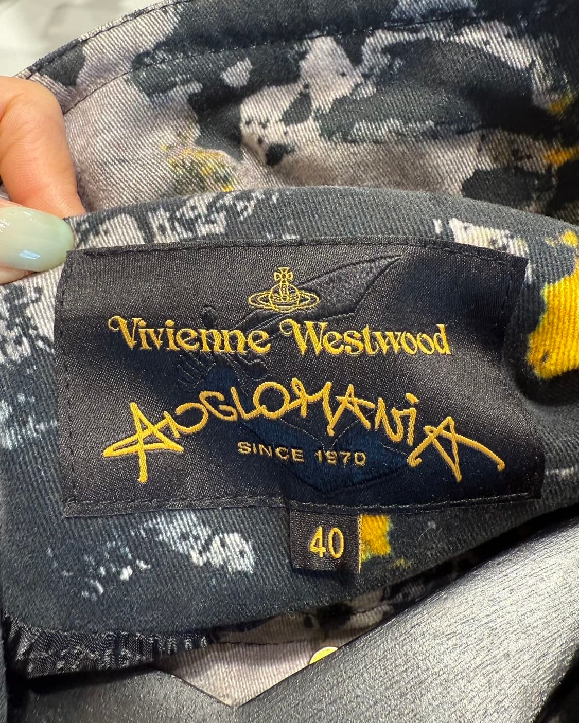 비비안 웨스트우드 블랙 옐로우 페인팅 프린팅 자켓  상품이미지8