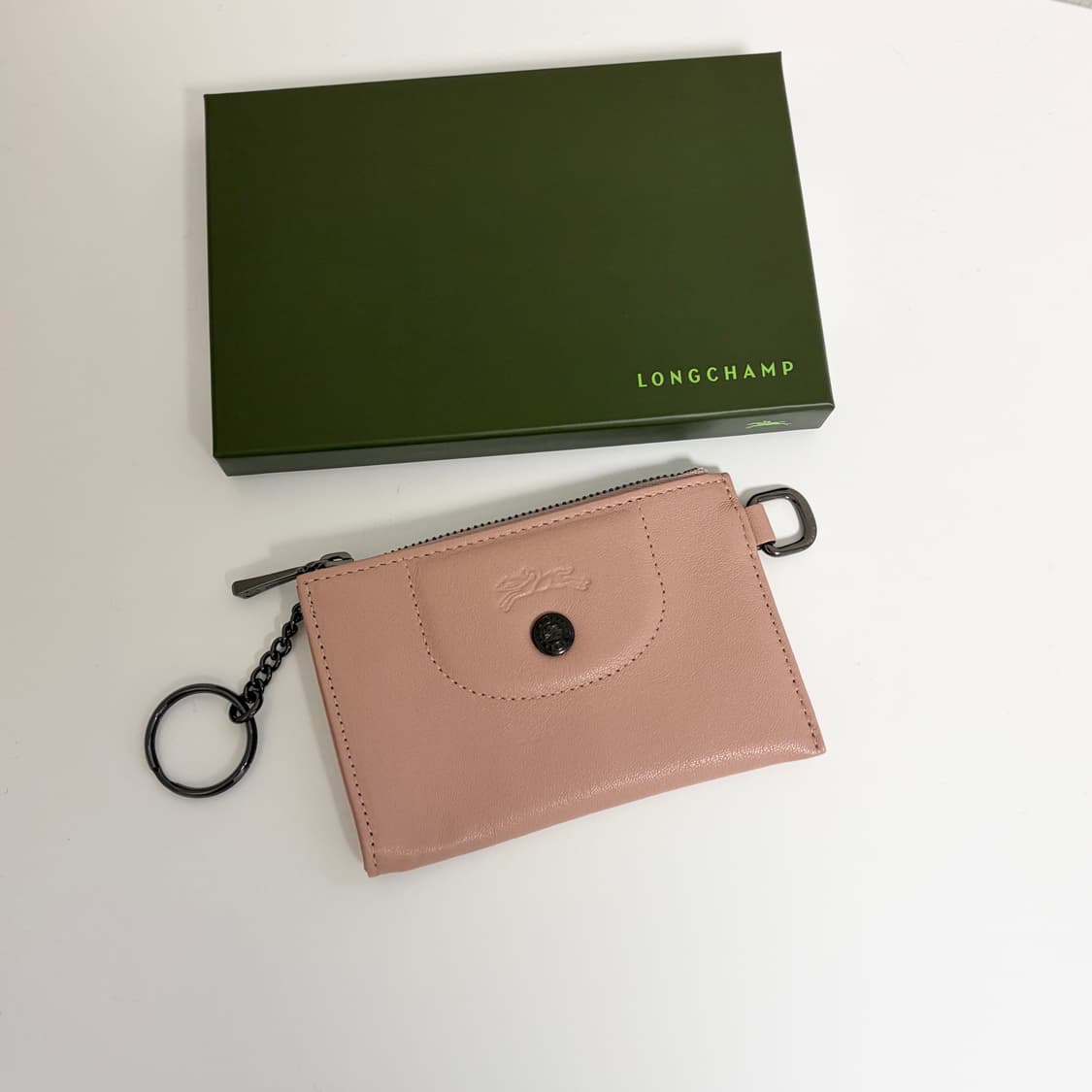 롱샴 르플리아쥬 핑크 카드지갑 (박스포함) 상품이미지1
