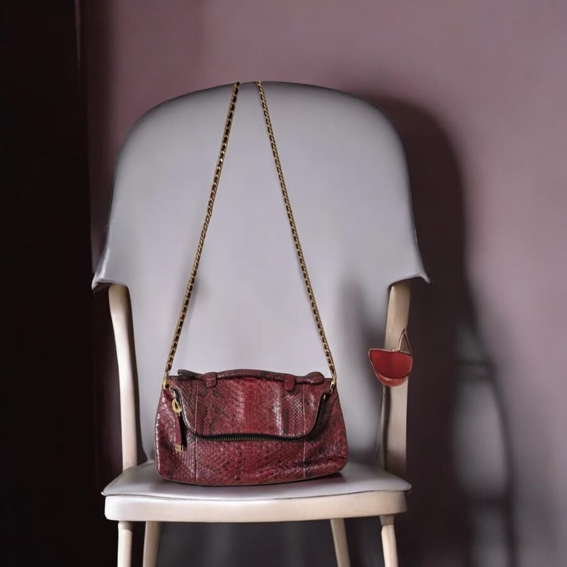 무료배송ㅣ힐리앤서스 레드 레더 체인 가방 숄더백 클러치백 상품이미지10