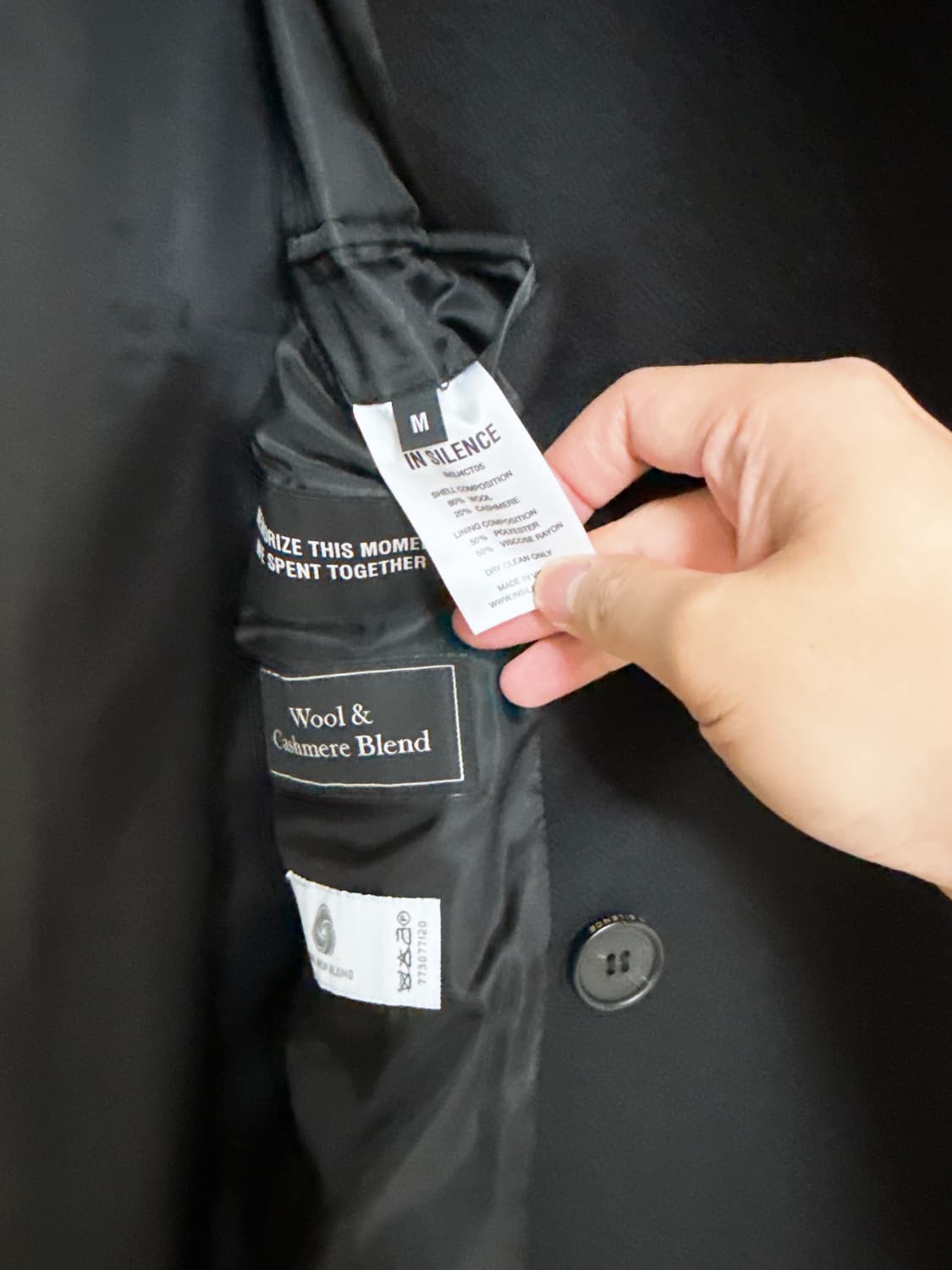 인사일런스/캐시 더블 코트 블랙/M(105) 상품이미지4