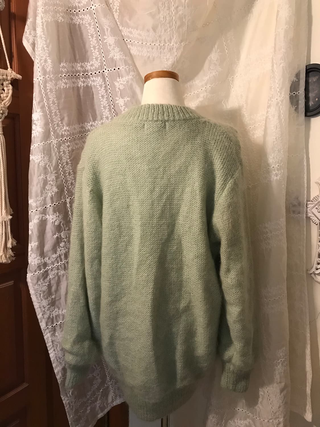 빈티지 모헤어 말차라떼 가디건 상품이미지2