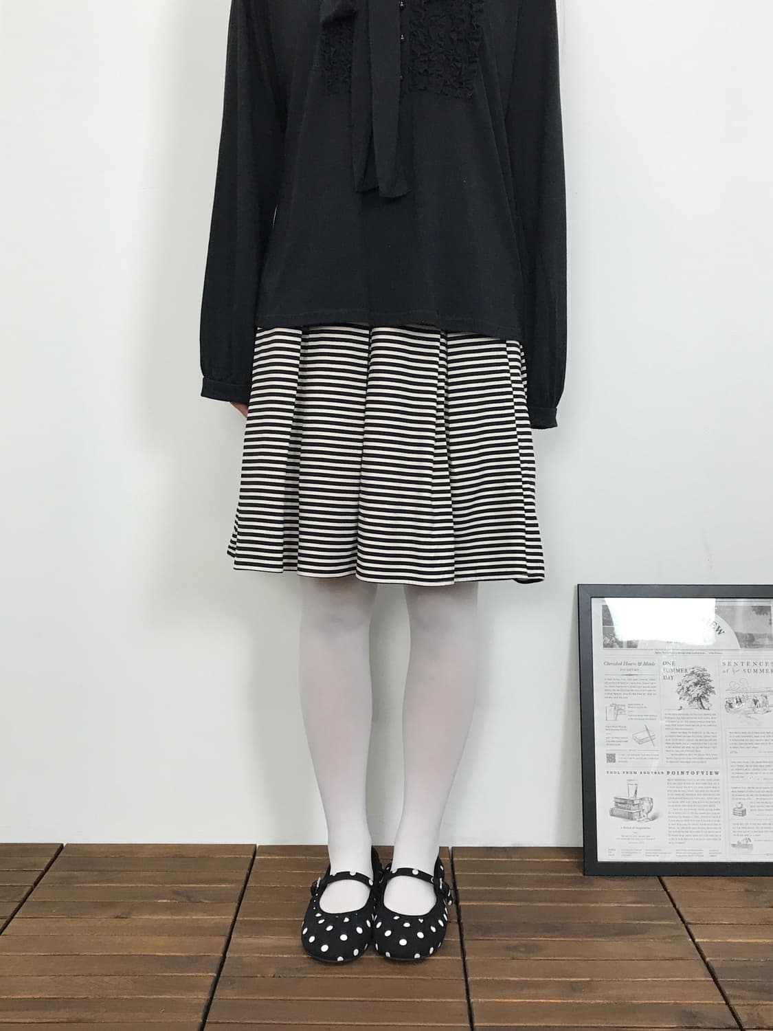 Jpn Poly Striped Mini Skirts 상품이미지1