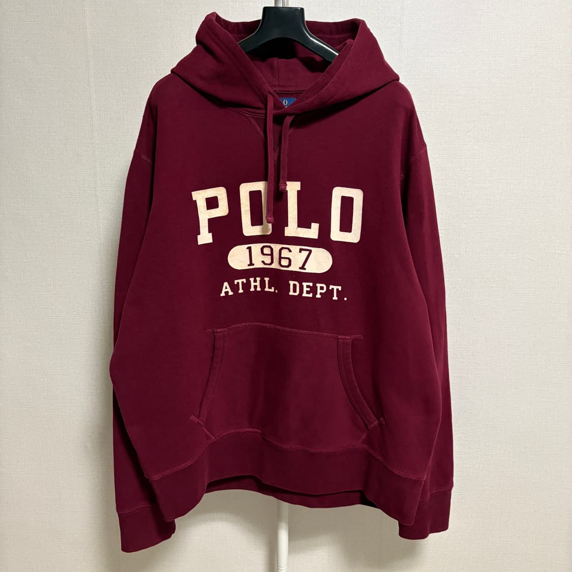 폴로 랄프로렌 로고 프린트 기모 후드티 / 버건디, L 상품이미지1