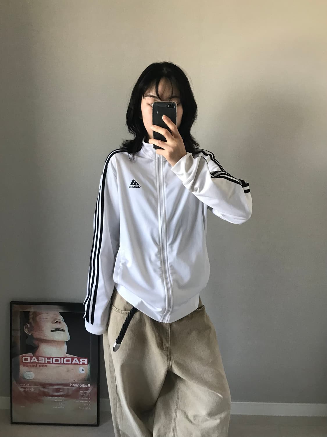 아디다스 삼선로고 사이드라인 트랙탑 화이트 져지 상품이미지1