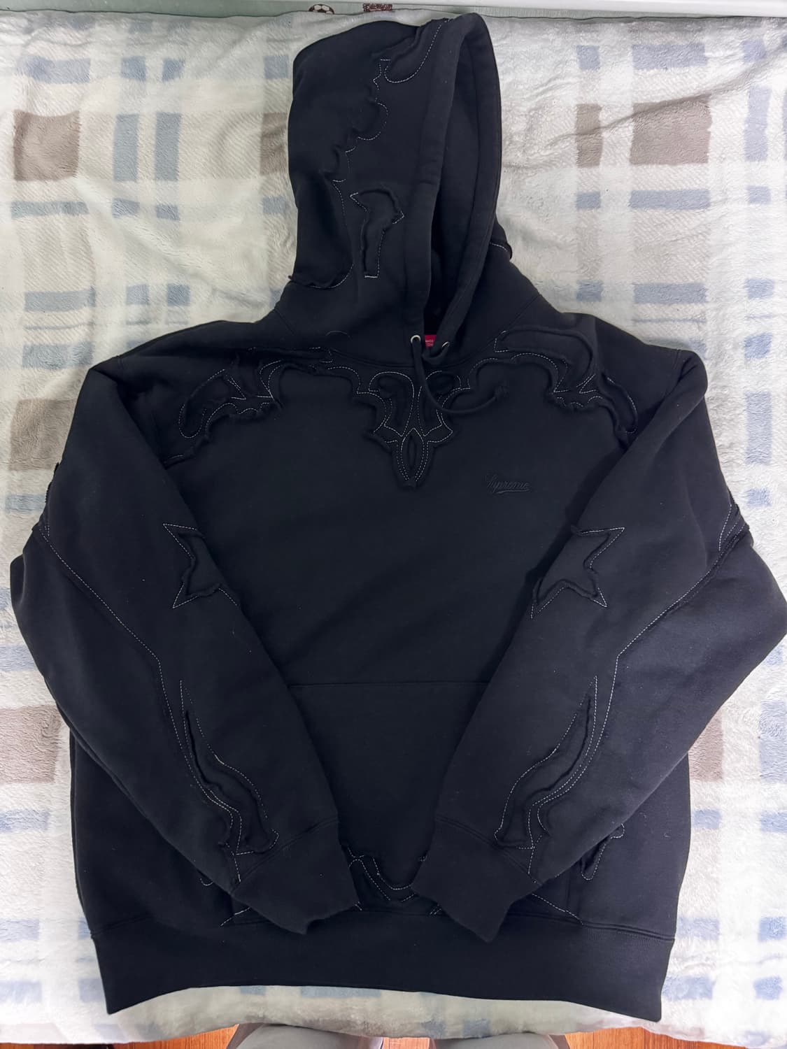 [M] 슈프림 웨스턴 컷 아웃 후드 스웨트셔츠 블랙 - 23SS 상품이미지3