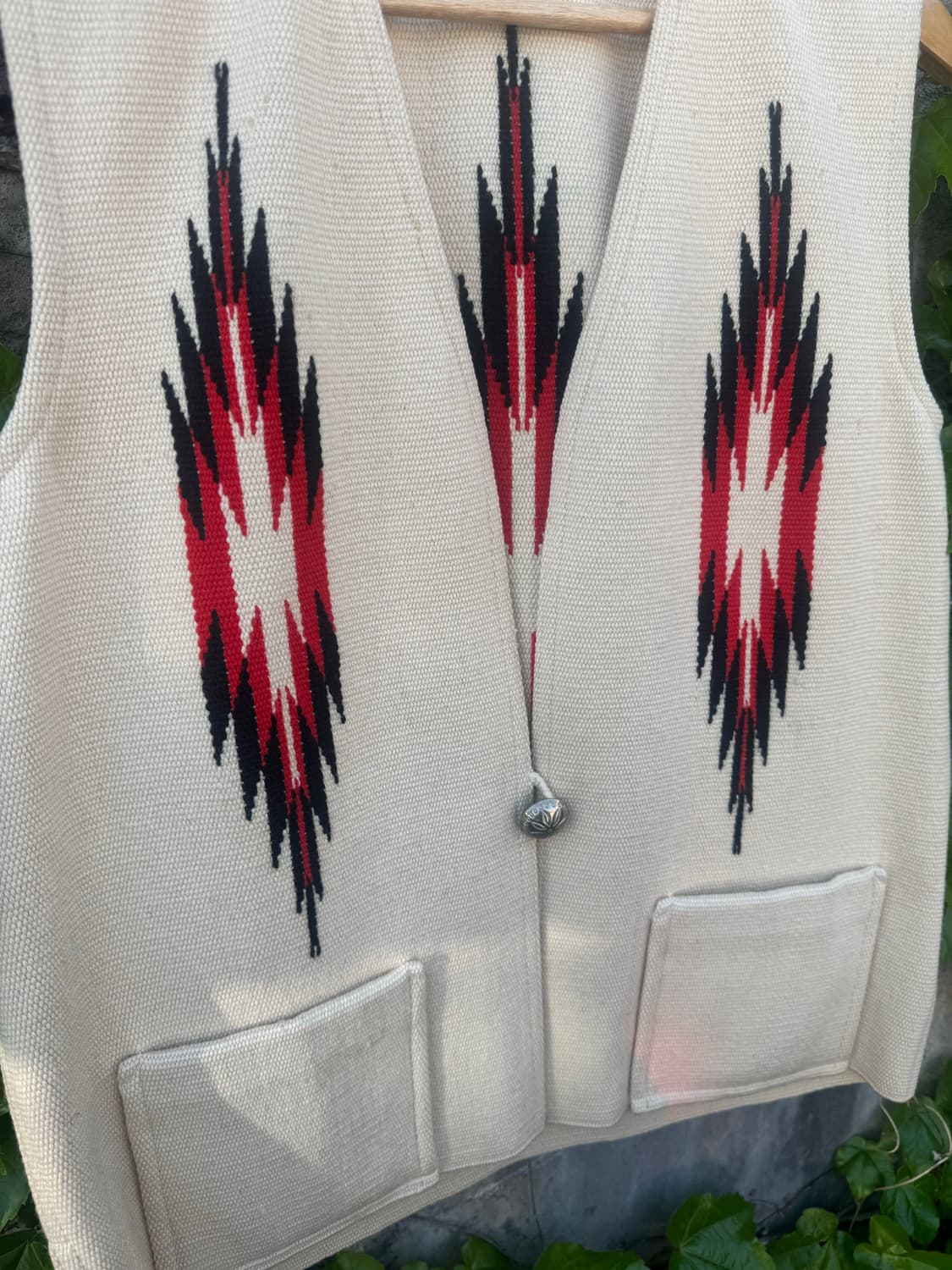 70s miller 핸드 우븐 울 웨스턴 오르테가 치마요 베스트 조끼 상품이미지5