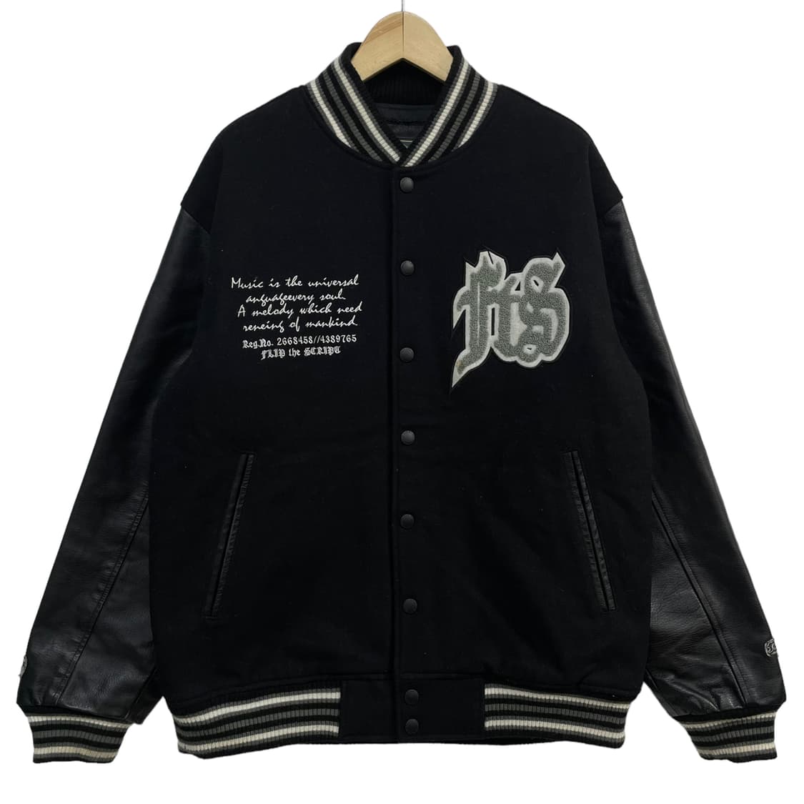 Usa vintage 울 가죽 바시티 자켓 상품이미지1