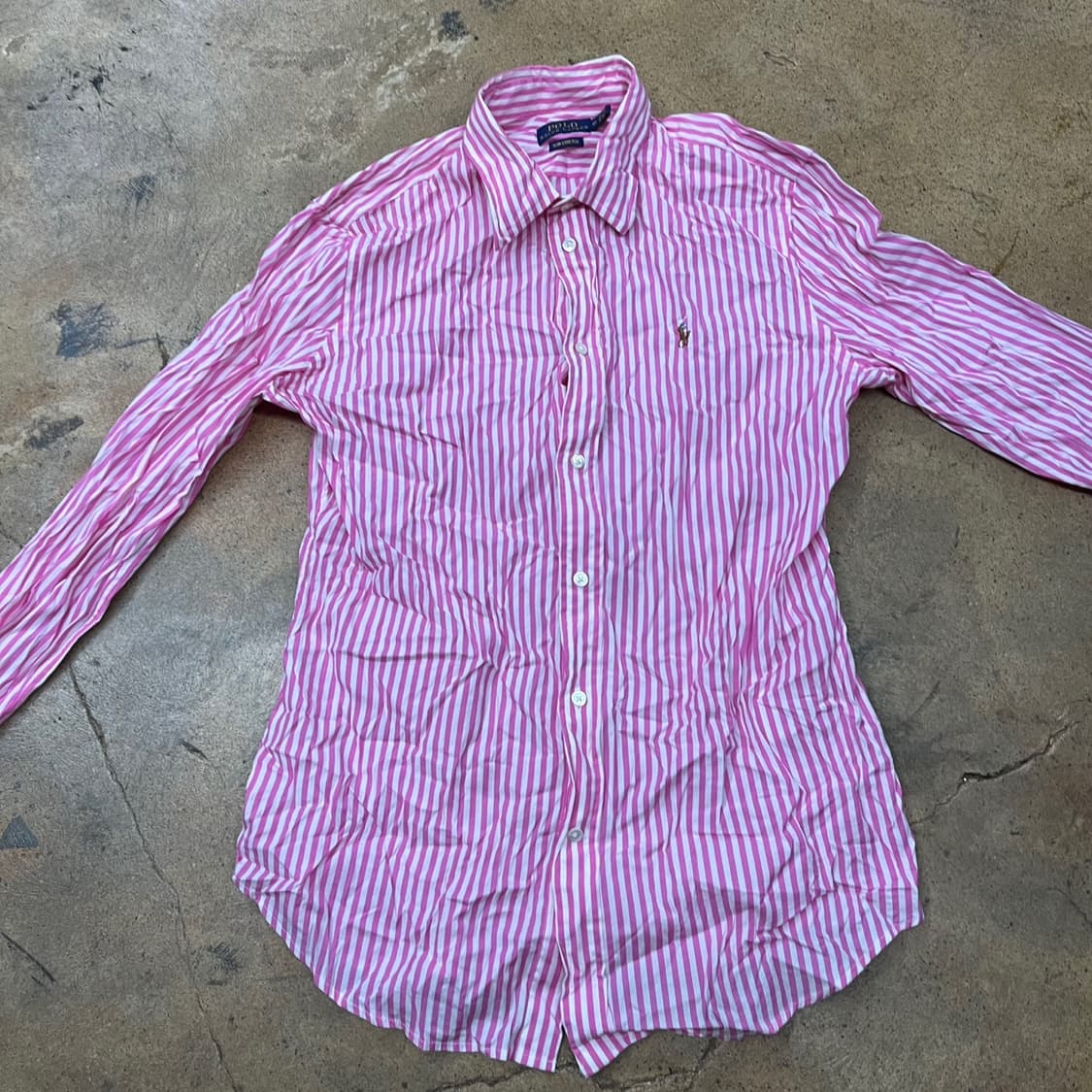 [정품/10] 폴로 랄프로렌 핑크 스트라이프 셔츠 b10 상품이미지3