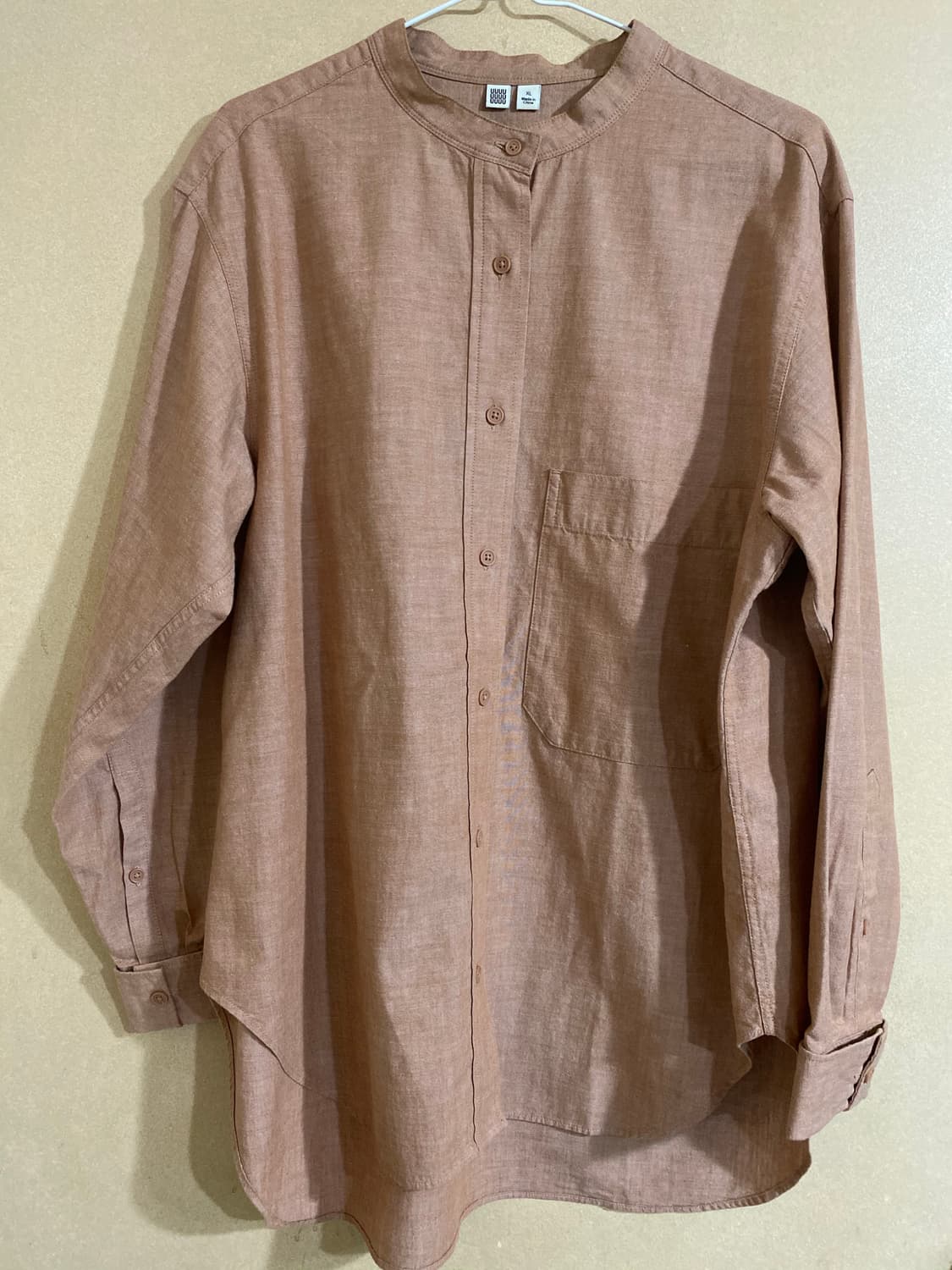WU Stand Collar Shirt (Brown) 상품이미지2