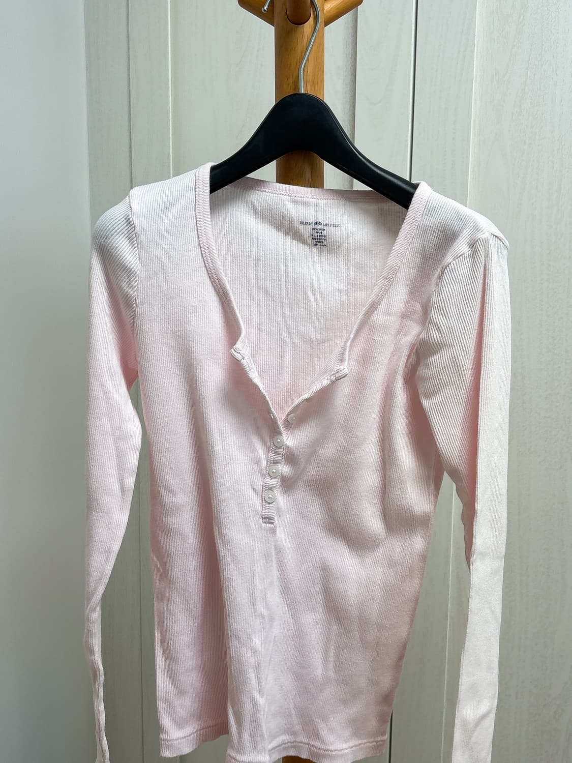 브랜디멜빌 긴소매 헨리넥 티셔츠 핑크 상품이미지1