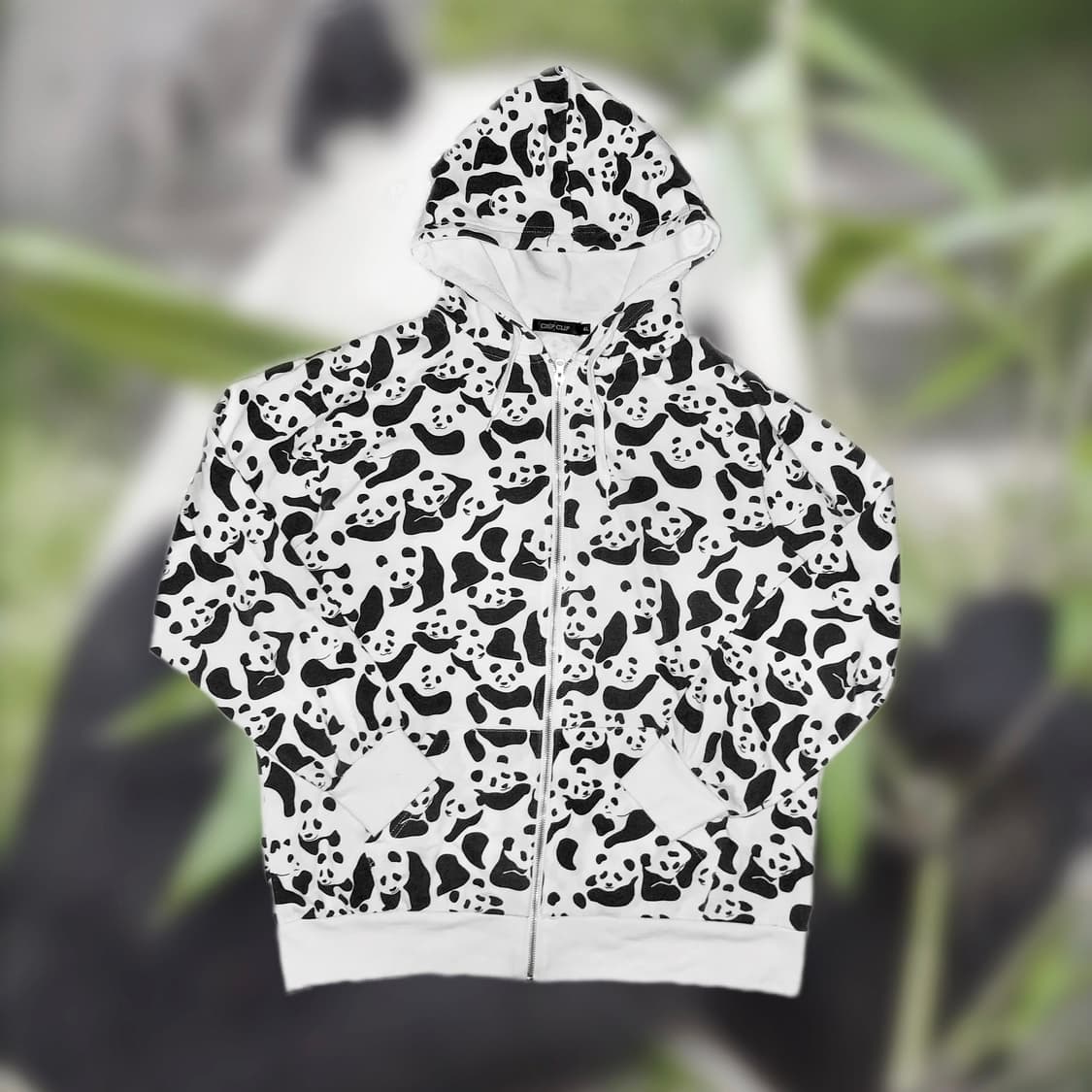 panda pattern hooded zip-up 상품이미지1