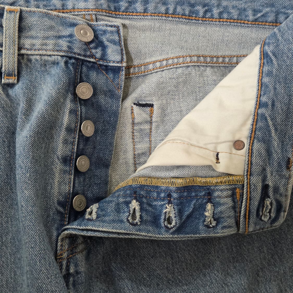 리바이스 501 빅E 프리미엄 사이드라인 연청 데님팬츠 32/28 상품이미지5