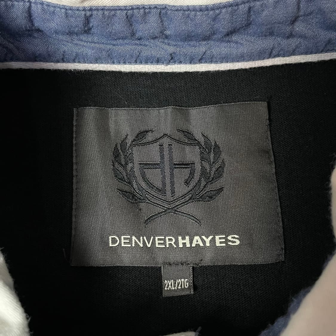 DENVER HAYES 블랙 pk 카라 단가라 긴팔 티셔츠 2XL 상품이미지4