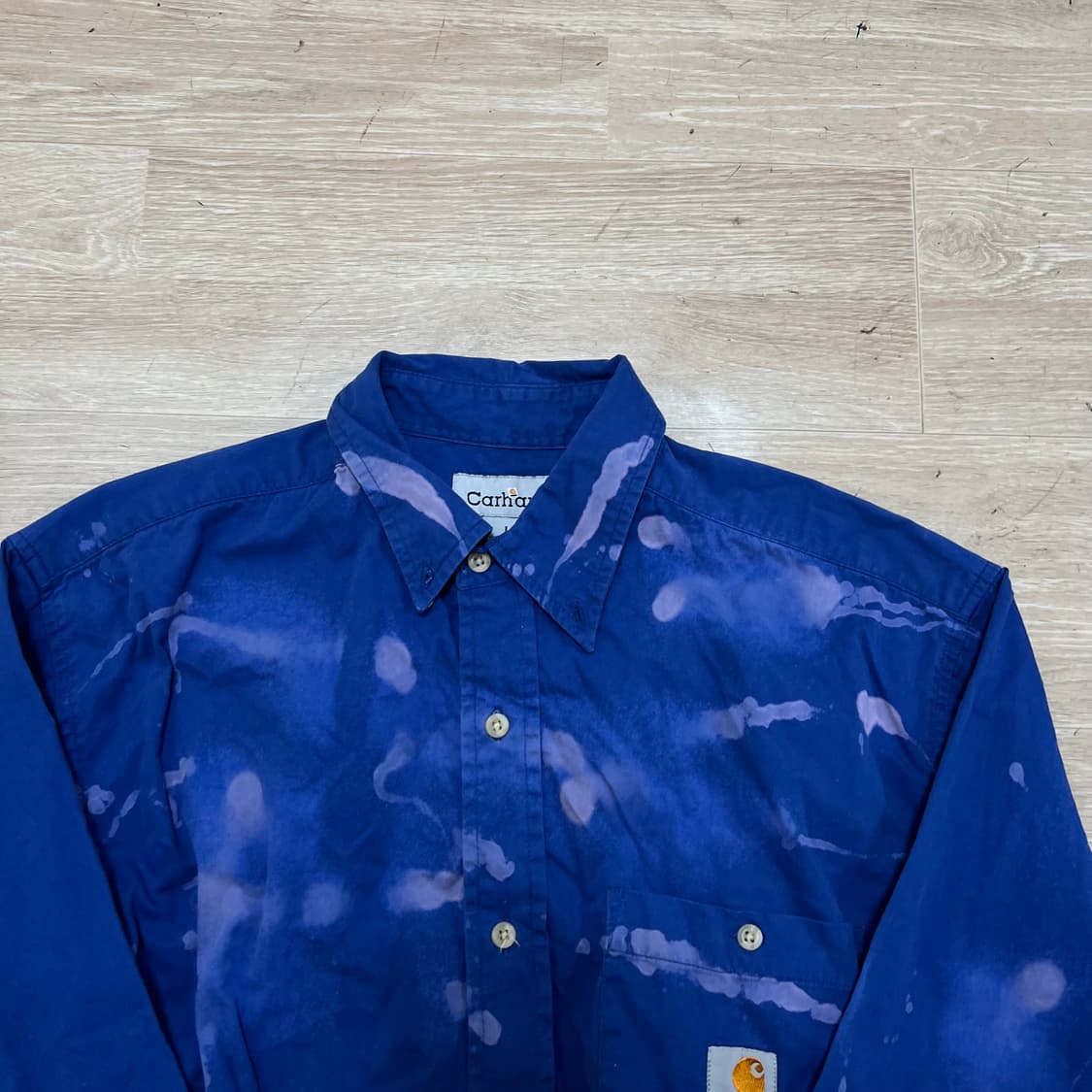 칼하트 커스텀 다잉 블리츠 워싱 풀오버 크롭 초어자켓 [블루] L/100 상품이미지2