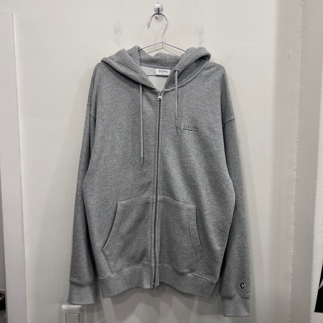 커버낫 스몰로고 헤비코튼 오버핏 후드집업 상품이미지2