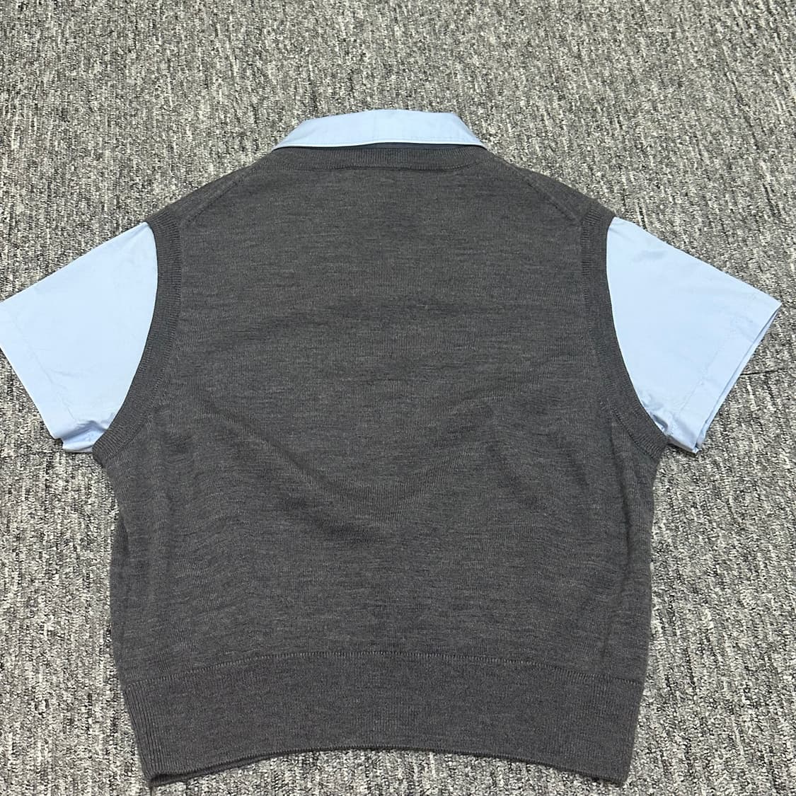 COS 코스 레이어드 반팔 메리노 울 셔츠 베스트 상품이미지3