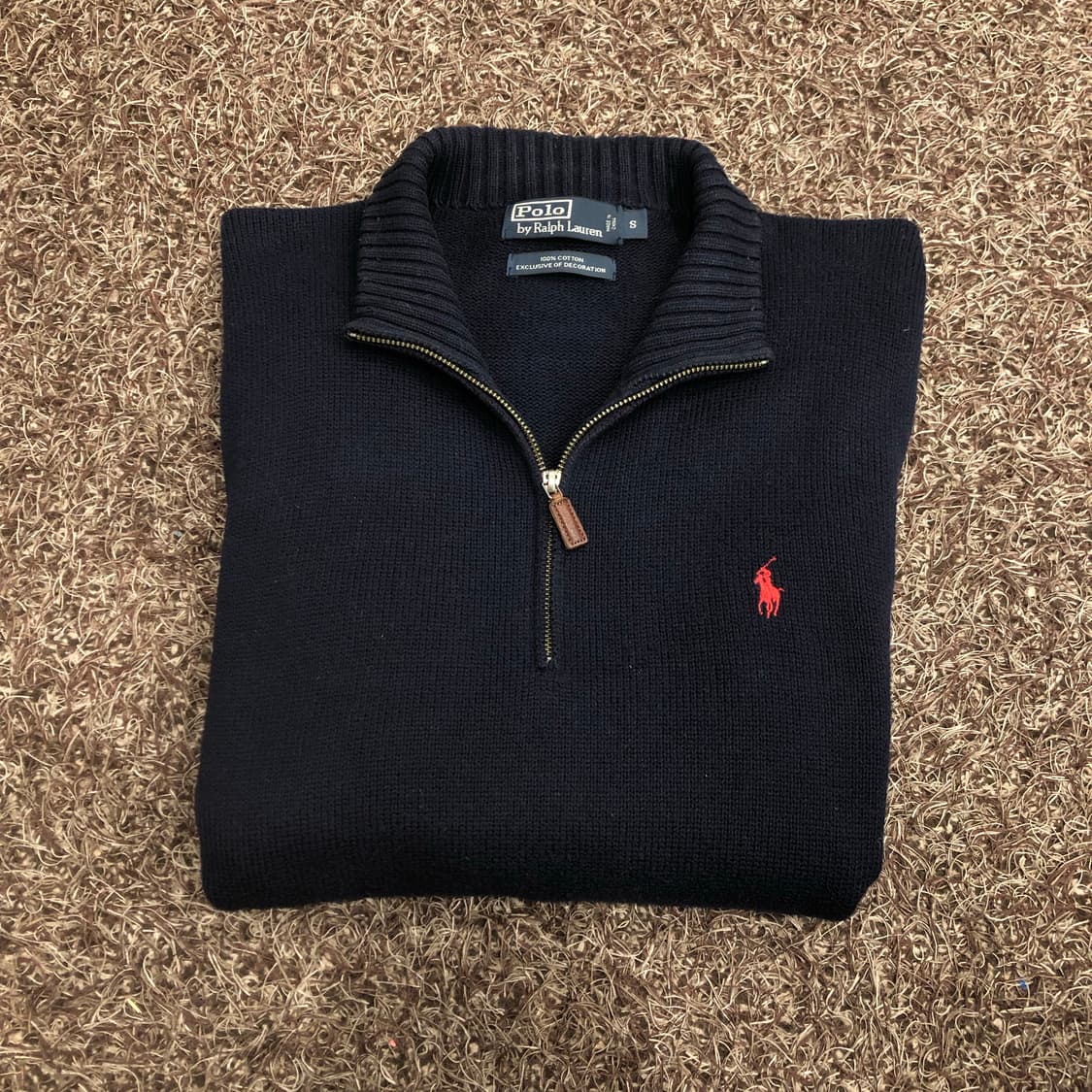 폴로 랄프로렌 네이비 코튼 하프집업 니트 상품이미지1
