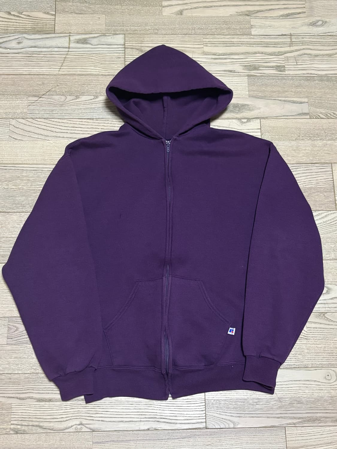 90s 미제 러셀 후드집업 버건디 상품이미지1