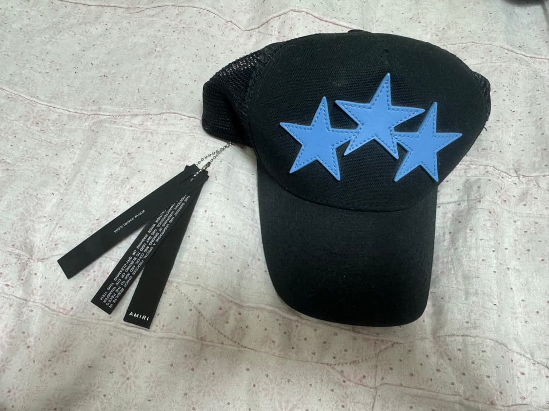 아미리 쓰리스타 트러커 캡 모자 블루 상품이미지1