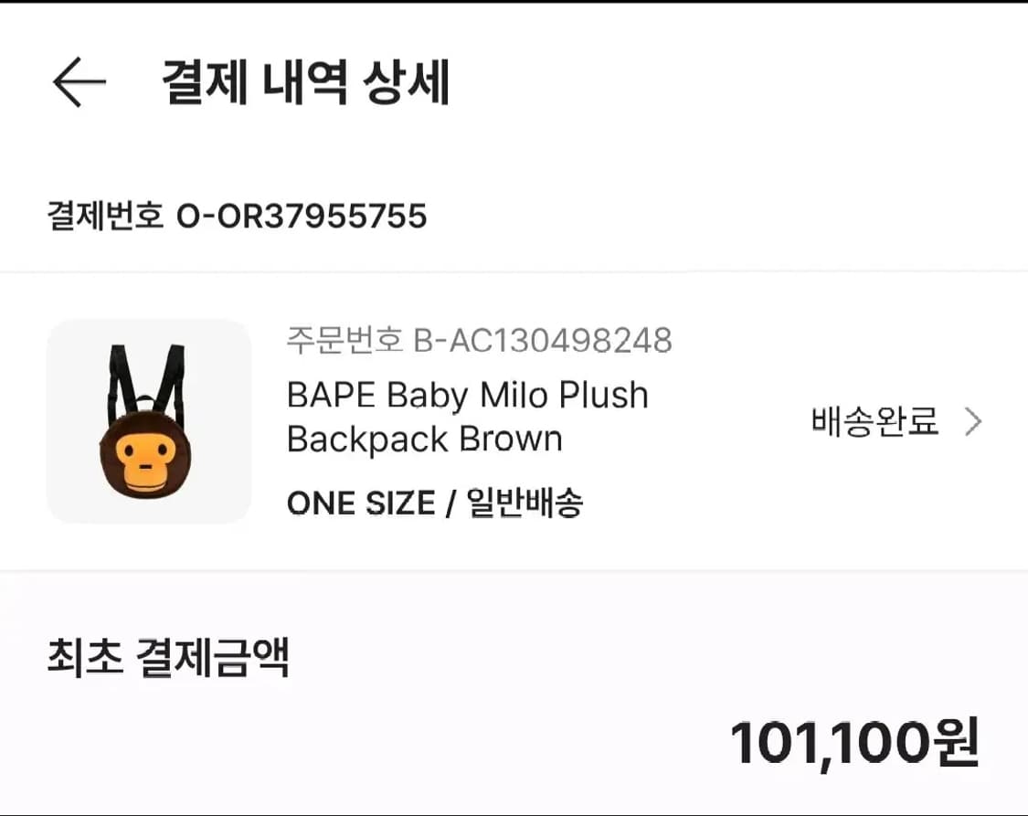 BAPE 베이비 마일로 플러시 백팩 브라운 상품이미지2