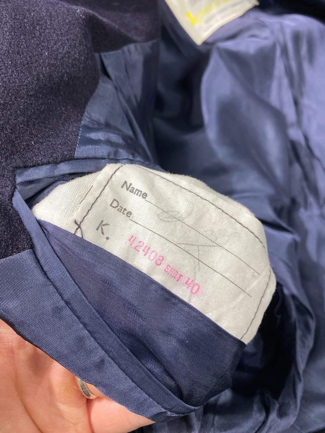 [M] 80s Aquascutum 페이드 네이비 캐시미어 코트 상품이미지8