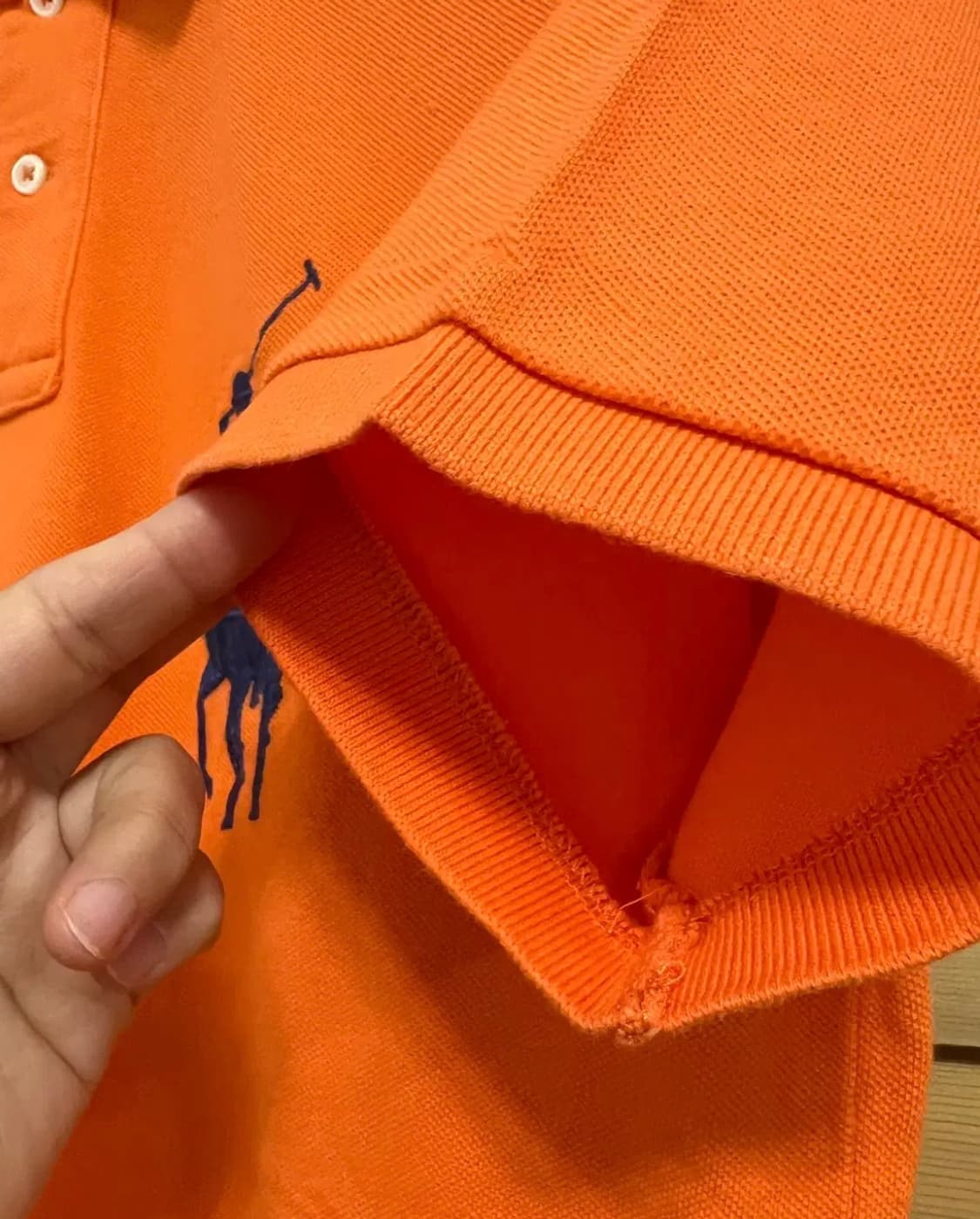 폴로랄프로렌 남성 오렌지 빅포니 PK카라반팔티셔츠 M 상품이미지4