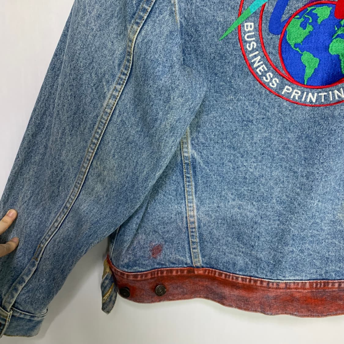 Lee 워싱 연청 데님 홍콩 빈티지 청자켓 빈티지 L 상품이미지2