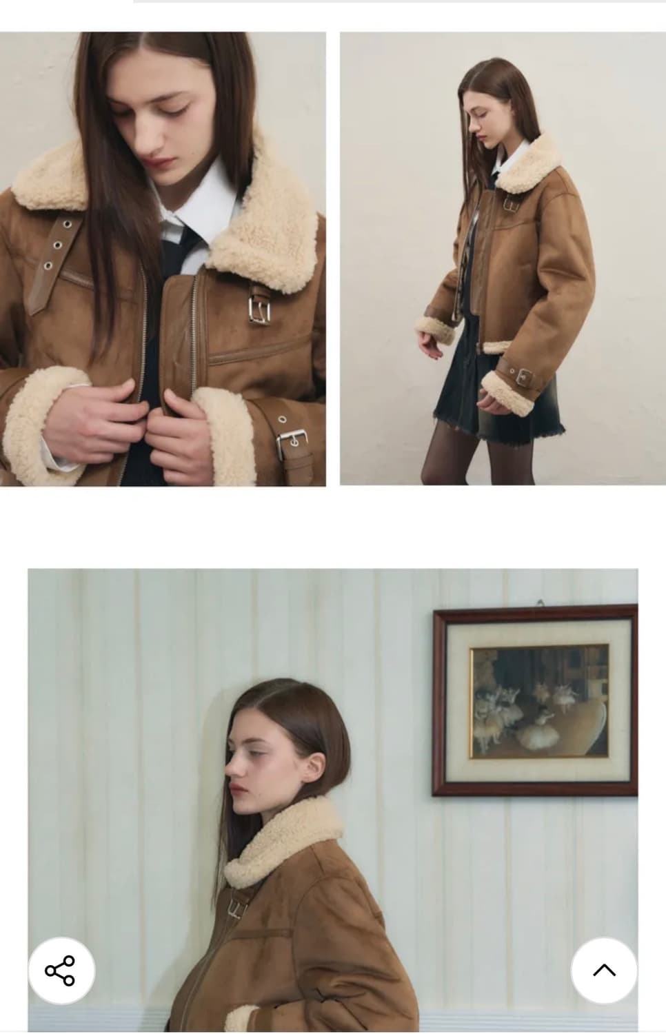 레더리 오블리크 스웨이드 무스탕 자켓 [BROWN] 판매 상품이미지6