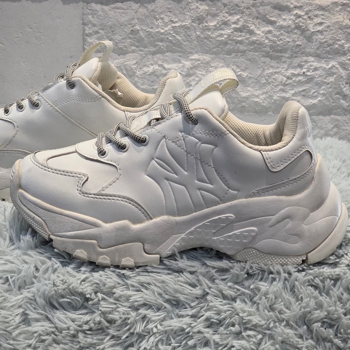 6w-20:MLB 청키로우 뉴욕양키스 화이트 MLB23cm-키높이5cm 상품이미지2