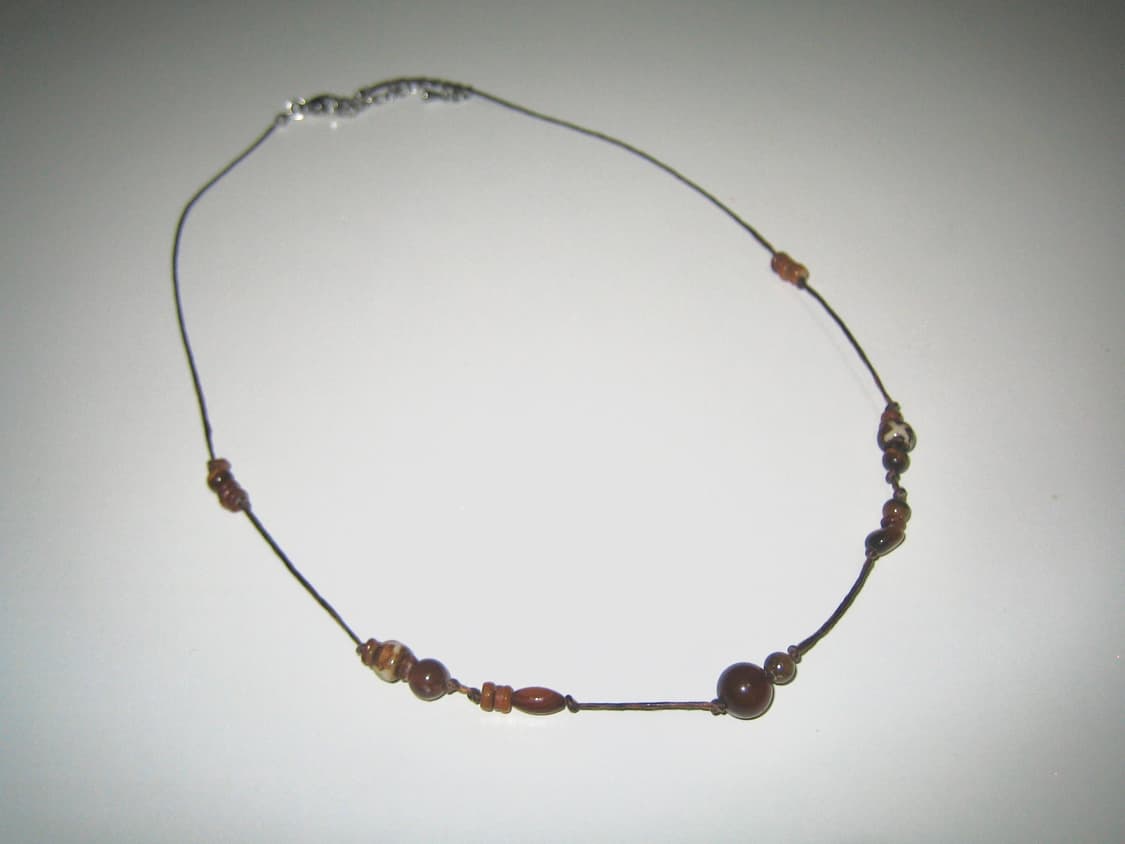 brown syrup necklace 브라운 시럽 끈 비즈 목걸이 상품이미지7