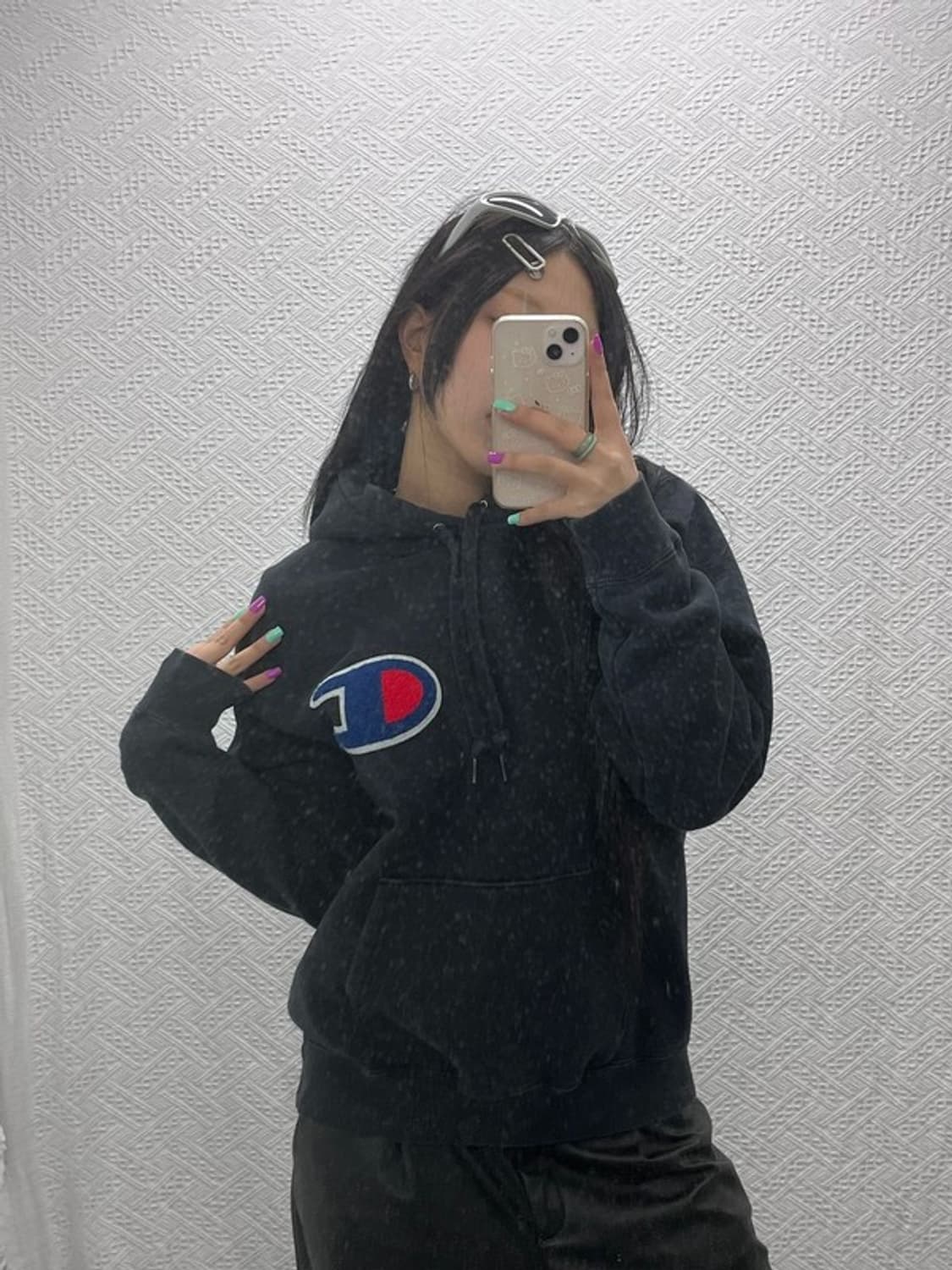 챔피온 올드스쿨 빅로고 헤비스웻 기모 후드티 XL C06851 상품이미지1