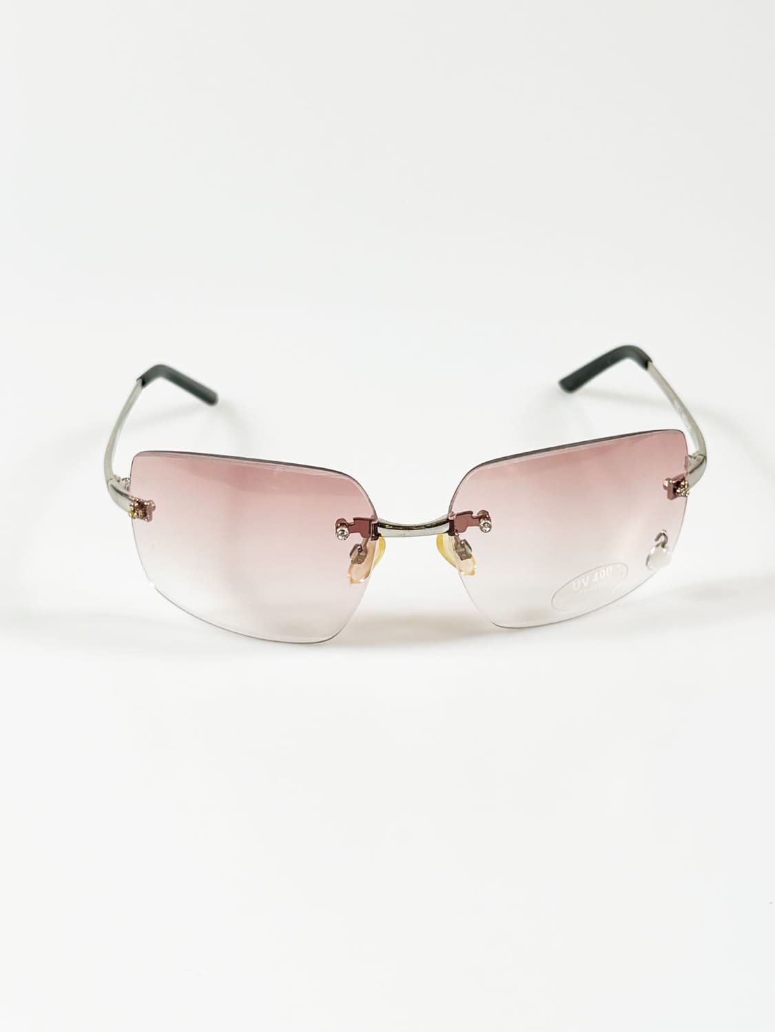 90s UVIR 무테 스퀘어 핑크 그라디언트 틴트 빈티지 선글라스 상품이미지1