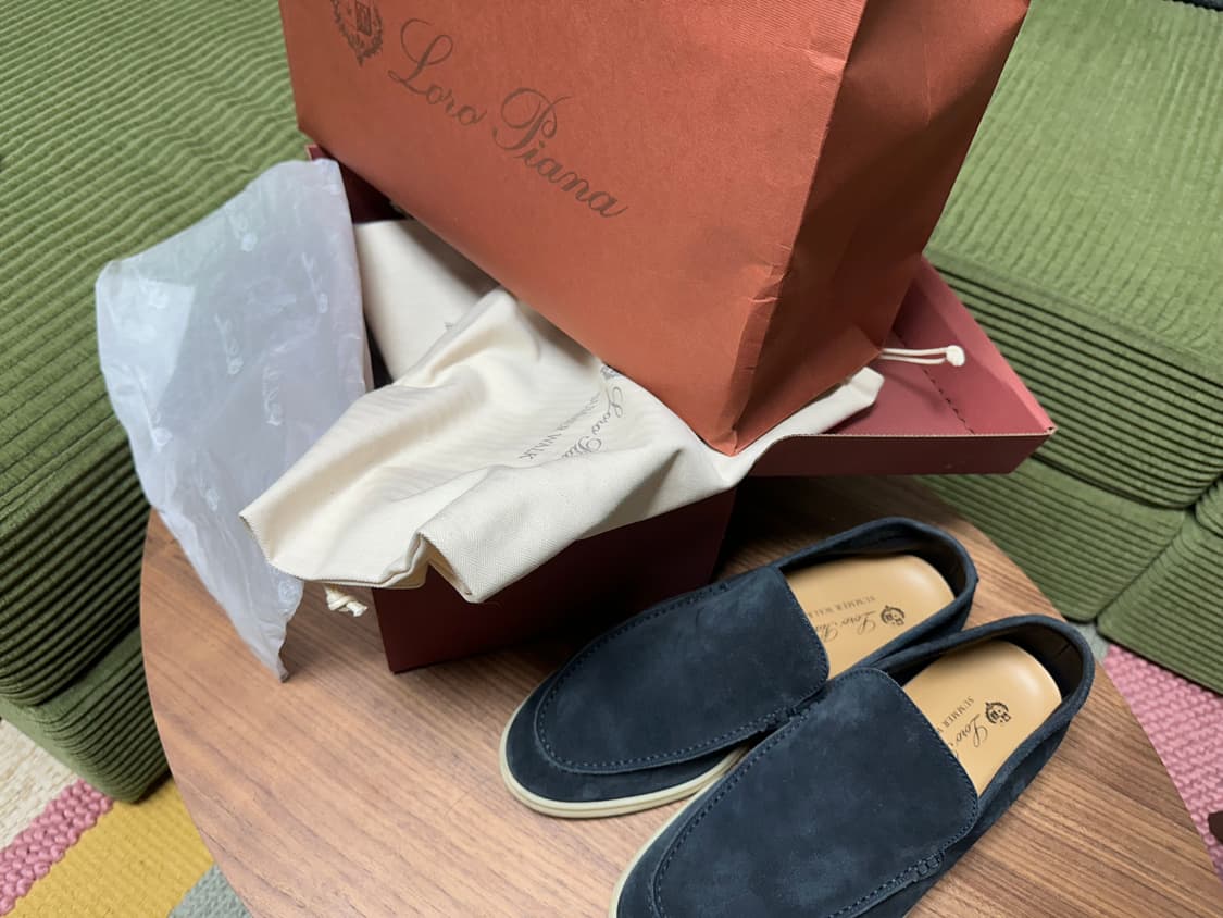 로로피아나 썸머워크 로퍼 네이비 41 /260 상품이미지2