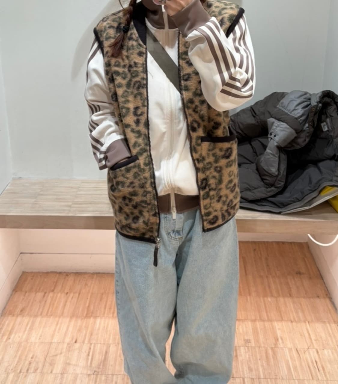 아디다스 트랙탑 원더화이트 브라운 S 상품이미지2