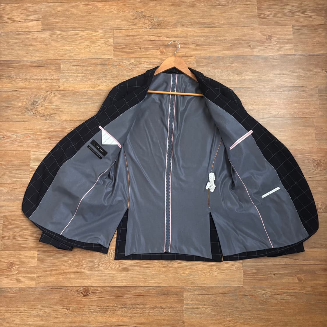 ZARA 자라 편안한 스판 캐주얼 자켓 105 체크 가성비 상품이미지6