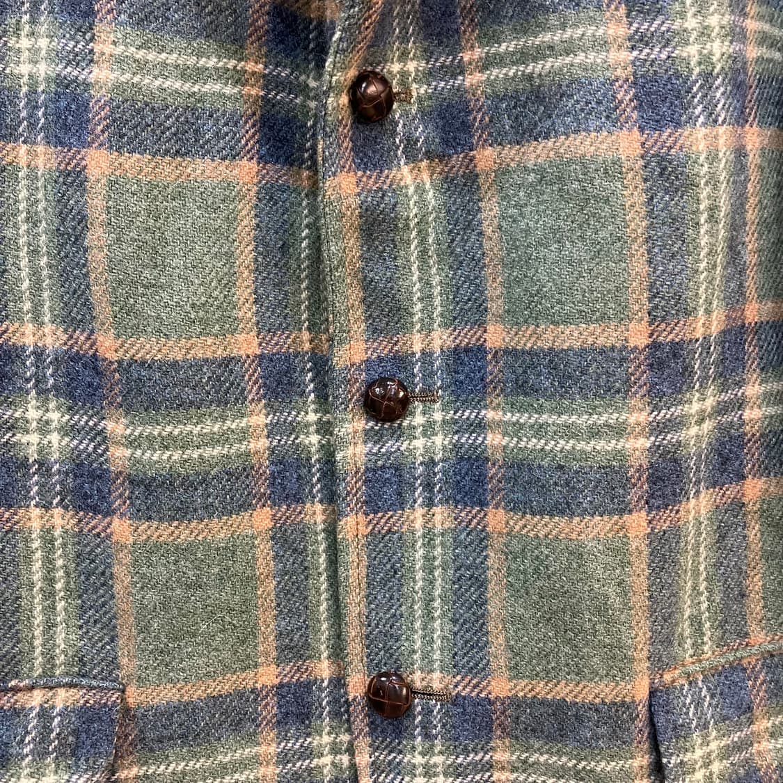 VTG 싱글버튼 울 체크 블레이저 상품이미지3