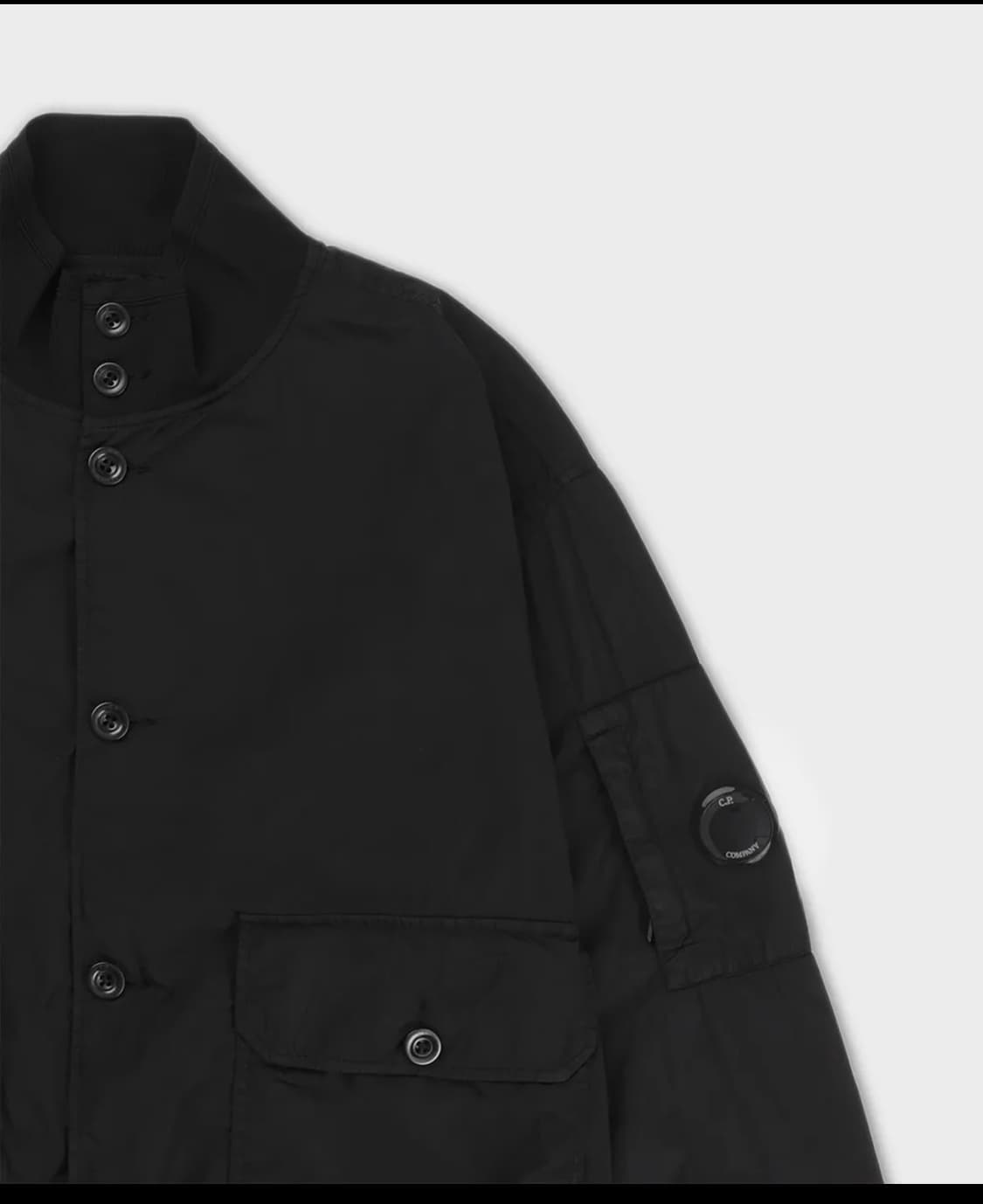 CP컴퍼니 크롬 R 풀 버튼 재킷 - 블랙 상품이미지3