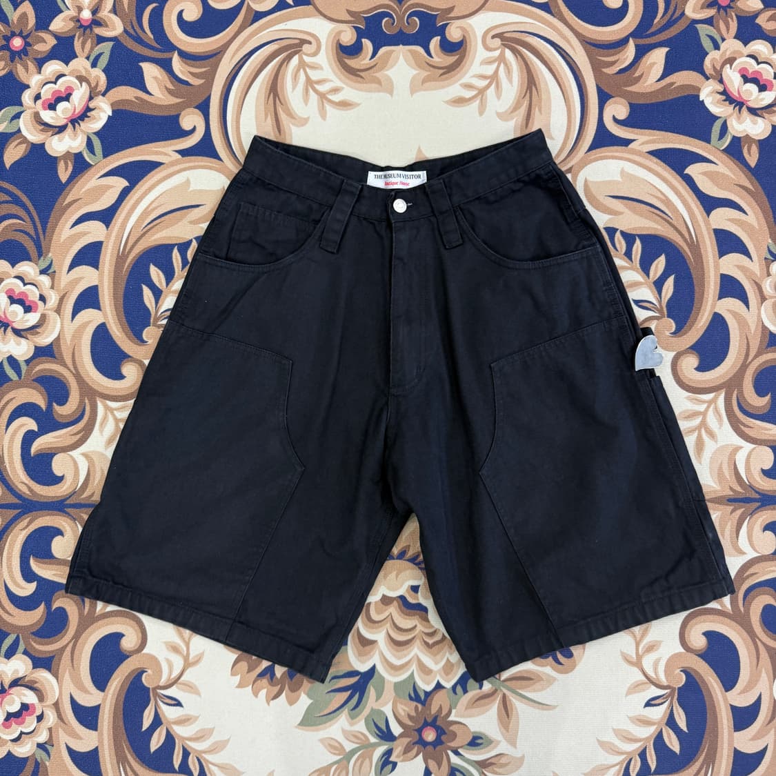 (M)더 뮤지엄 비지터 더블니 코튼 반바지(블랙) 상품이미지6