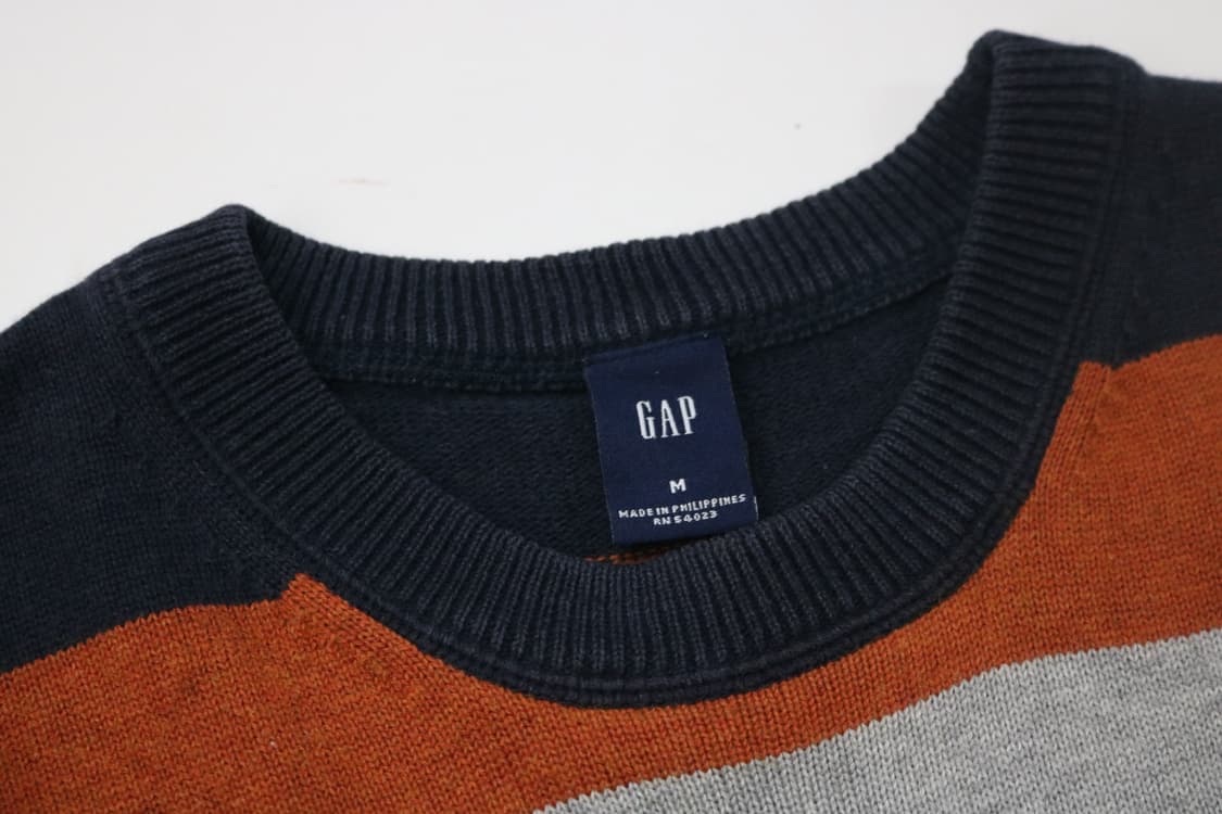 GAP 갭 빈티지 멀티 스트라이프 코튼 울 니트 (M) 상품이미지5