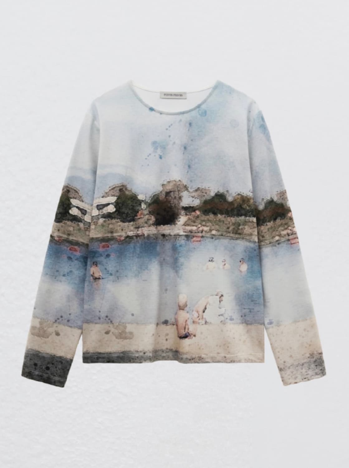 Donau Watercolor Long Sleeve Top / Blue 상품이미지1