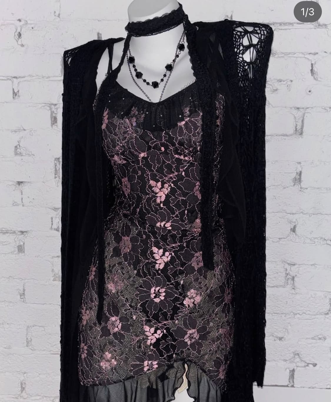 페어리 빈티지 오리엔탈 슬립 원피스 대장 레이스 자수 슬리브리스 나시  상품이미지1