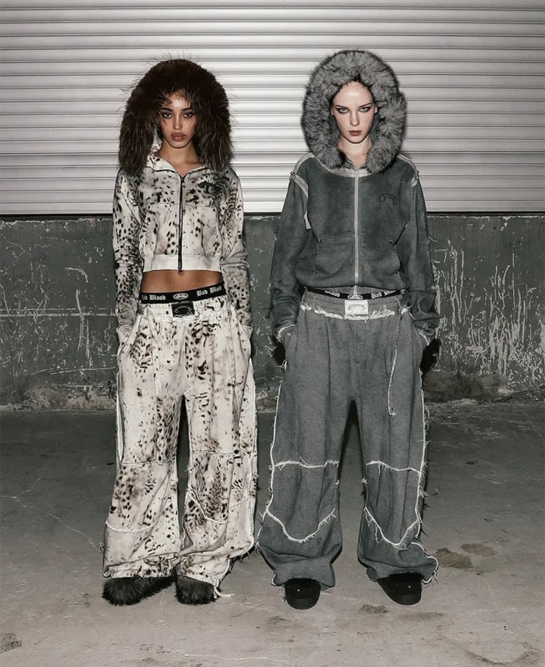 🐹 배드블러드 워시드 그레이 퍼 후드 & 팬츠 🐹 상품이미지1