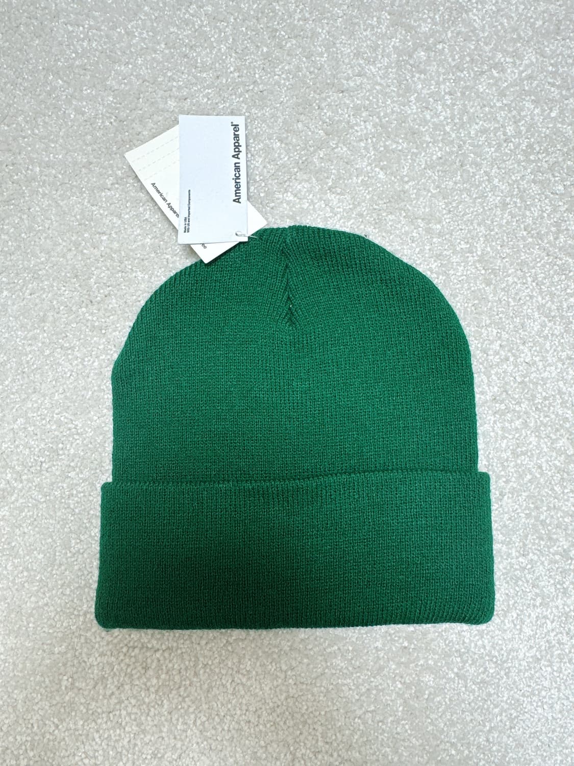 아메리칸어페럴 딥그린 컬러 비니 택달린 새상품 겨울 모자 초록 상품이미지2