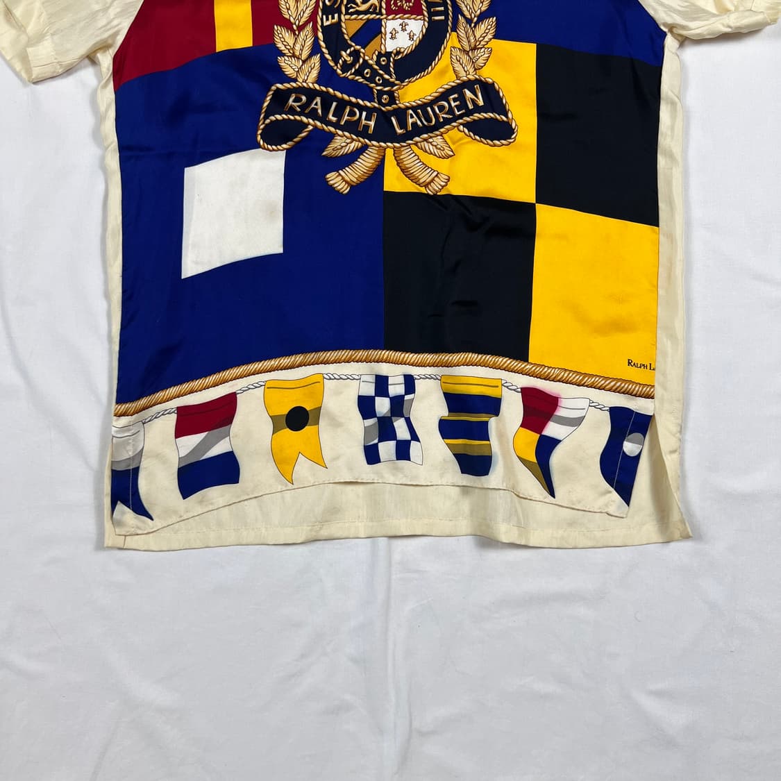 90‘s 폴로랄프로렌 og 빅 크레스트 실크 피케셔츠 상품이미지4