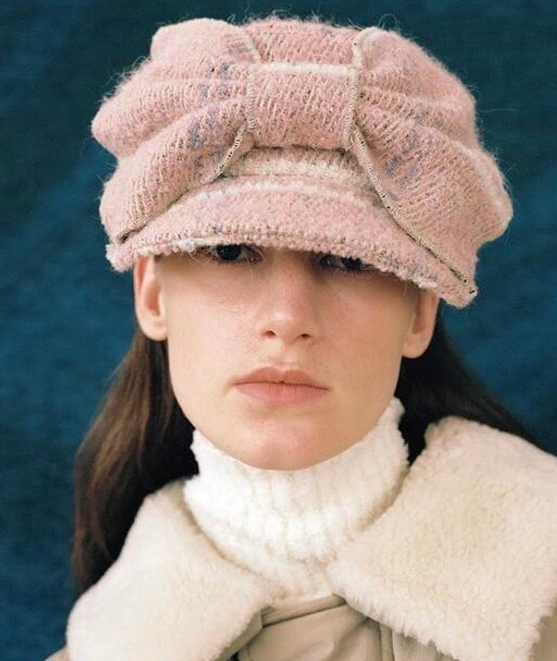 어썸니즈 벨보이 리본캡 체크핑크 울모자분홍아가일비니트터번셔링헤어밴드볼캠프 상품이미지1