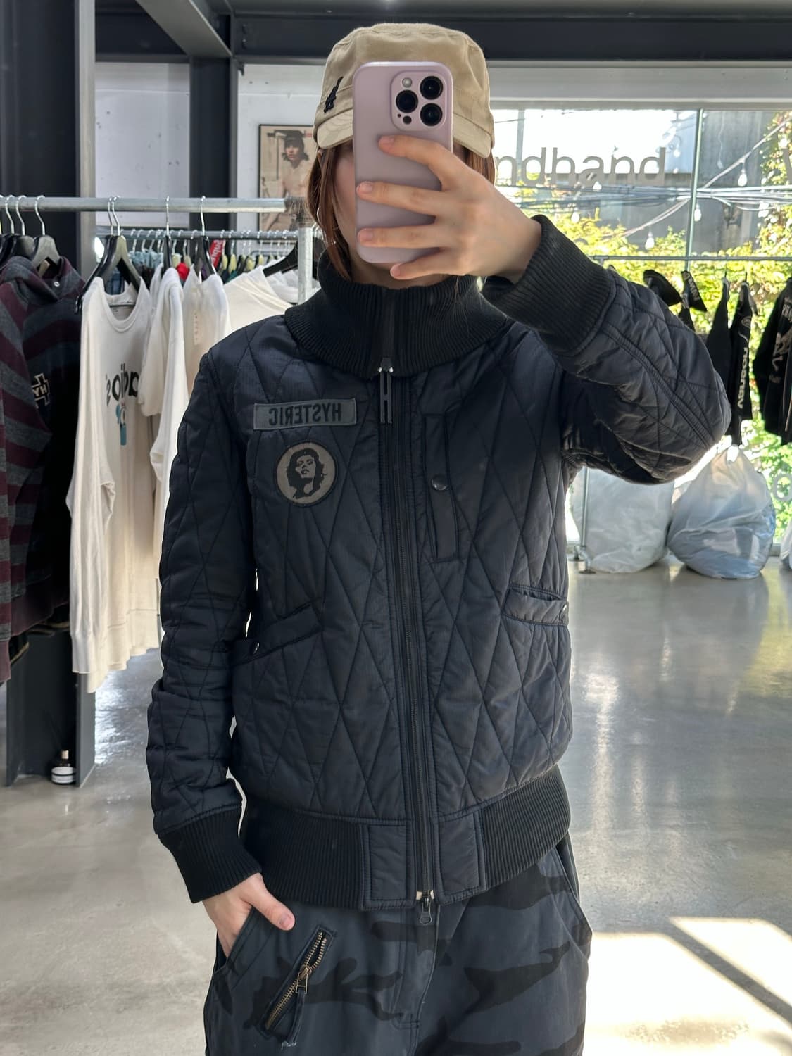 히스테릭글래머 Y2k 포켓 하이넥투웨이 퀼팅자켓 상품이미지4